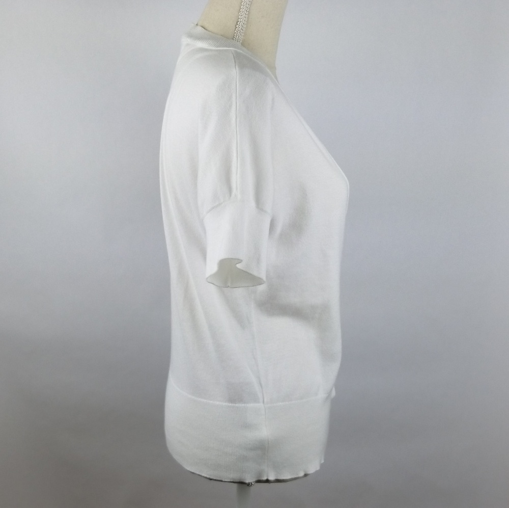 Loft Wht Cardigan Button Front Sz M Raglan Slvs - Picture 3 of 5